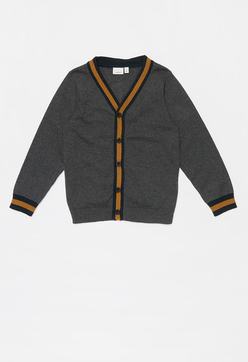 Name It - Kids boys long sleeve knit cardigan - grey