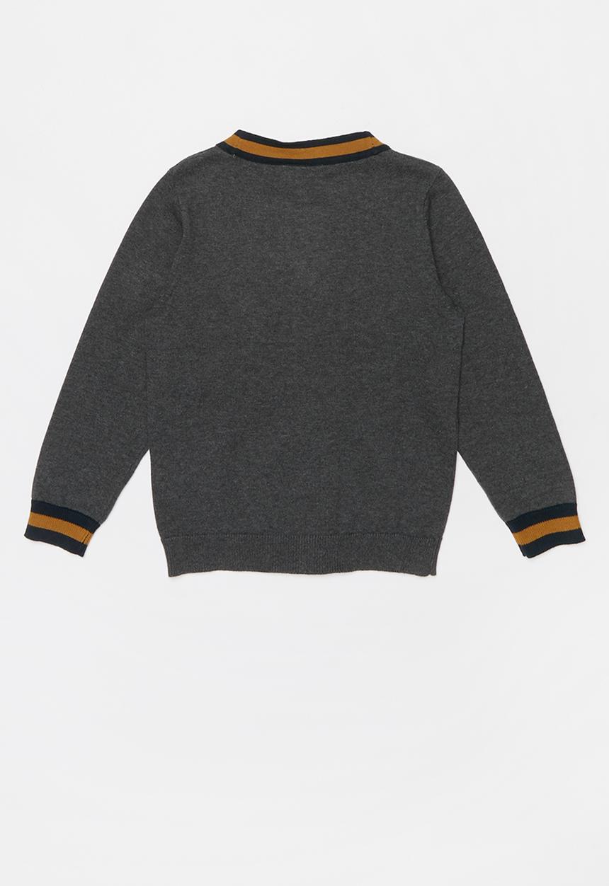 Name It - Kids boys long sleeve knit cardigan - grey