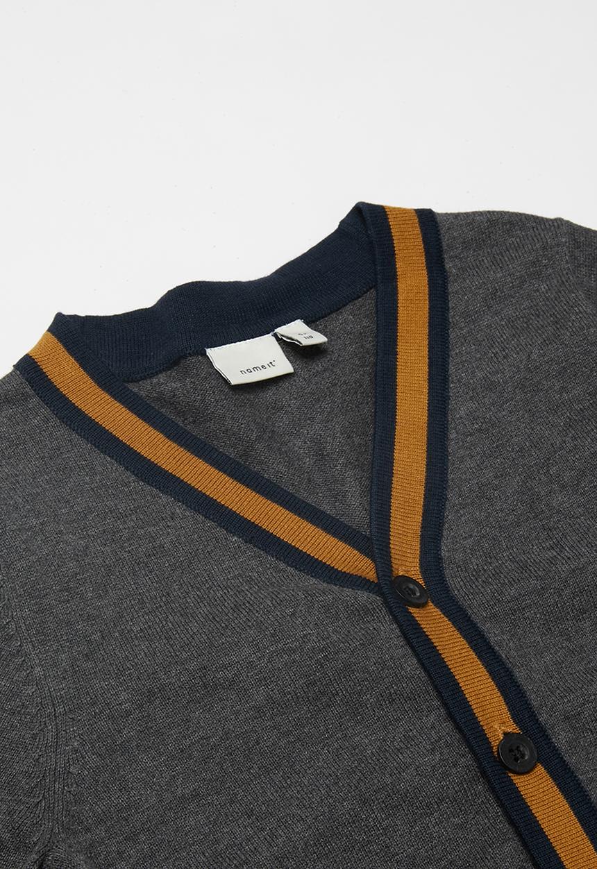Name It - Kids boys long sleeve knit cardigan - grey
