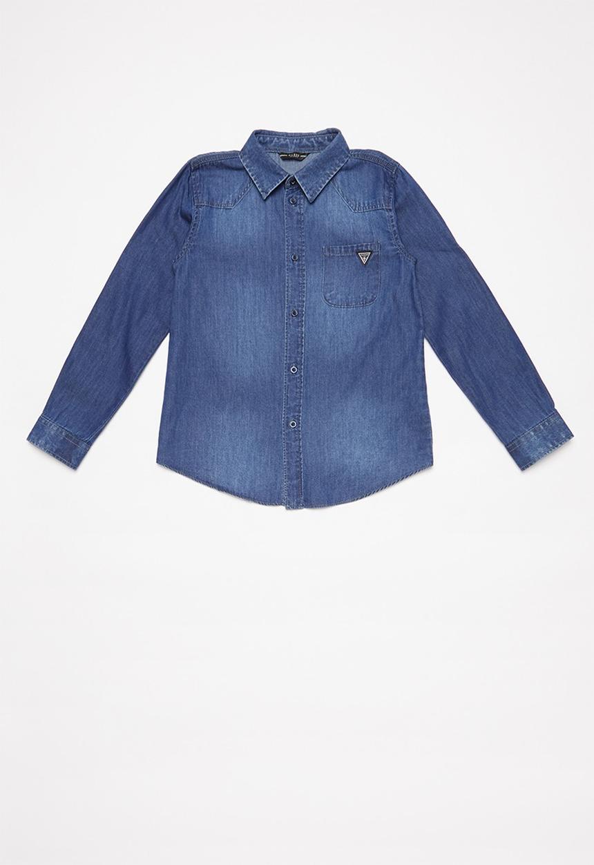 GUESS - Teens guess denim shirt - blue 