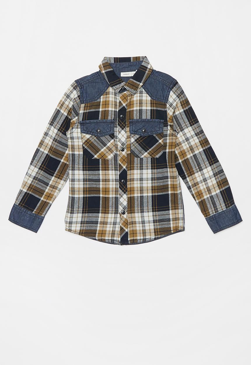 Name It - Kids boys check long sleeve shirt - blue