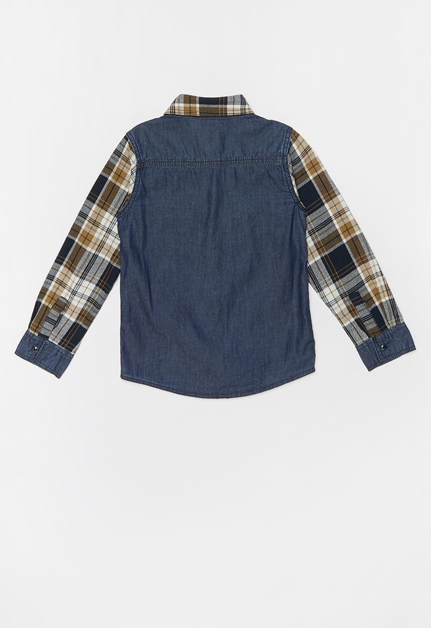 Name It - Kids boys check long sleeve shirt - blue