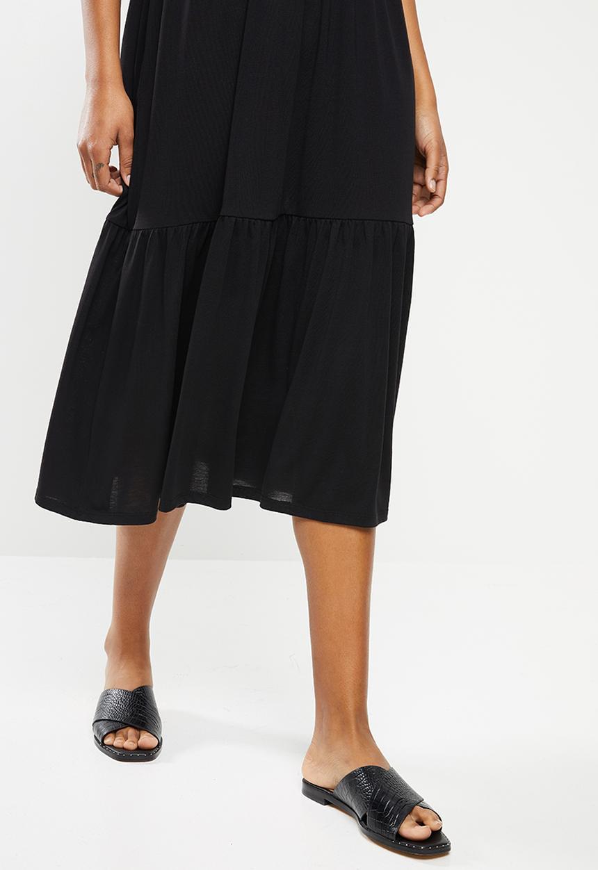 Jacqueline de Yong - Dalila frosty short sleeve dress - black