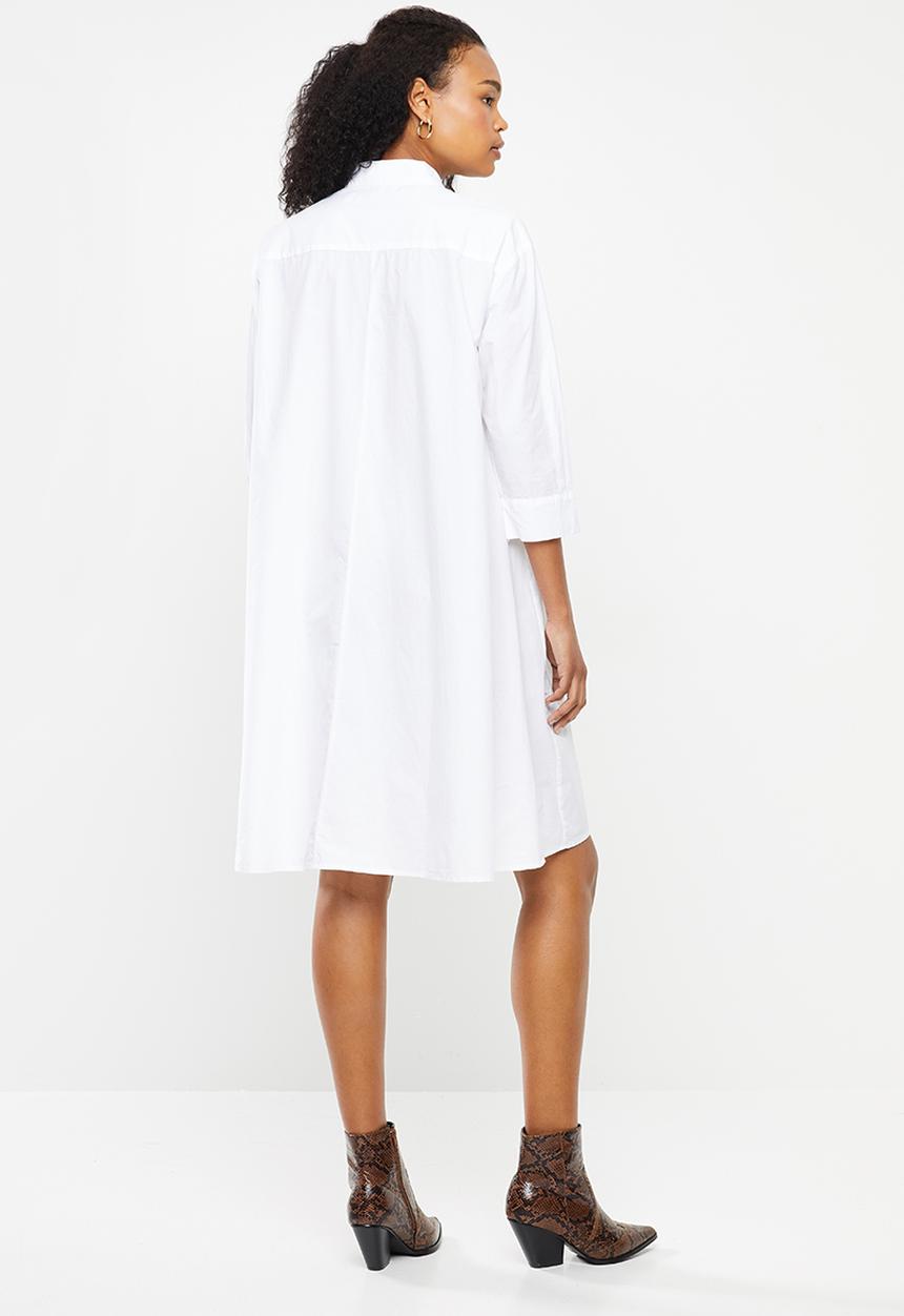 Jacqueline de Yong - Long sleeve shirt dress denim - white