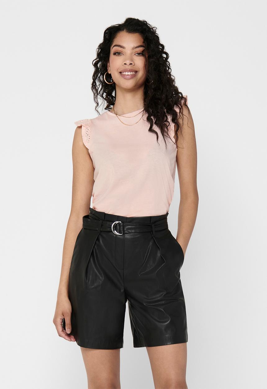 Jacqueline de Yong - Engel life short sleeve top - peach 