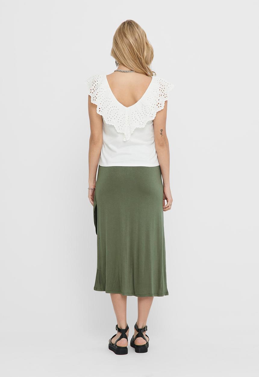 Jacqueline de Yong - Alba life short sleeve v-neck top - white