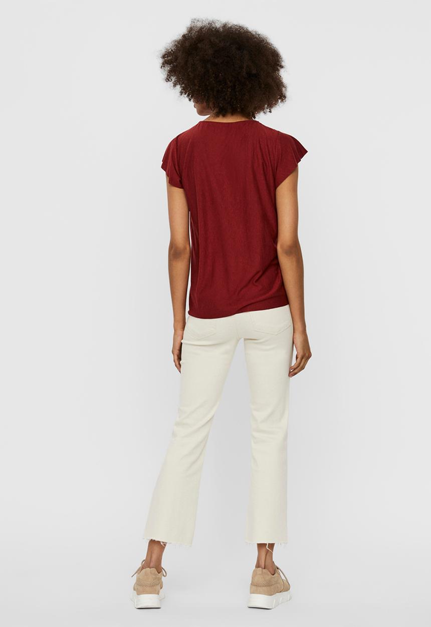 Vero Moda - Brielle cap sleeve top - red