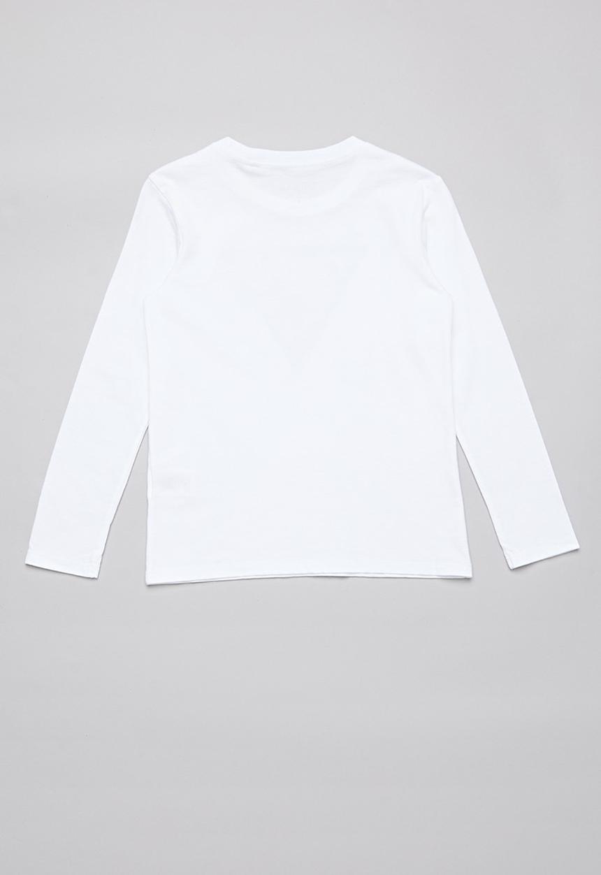 GUESS - Teens long sleeve guess camo triangle tee - white