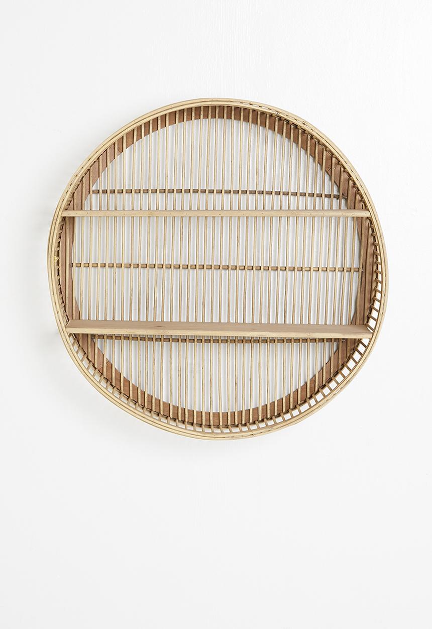 Sixth Floor - Bamboo round wall shelf - neutral