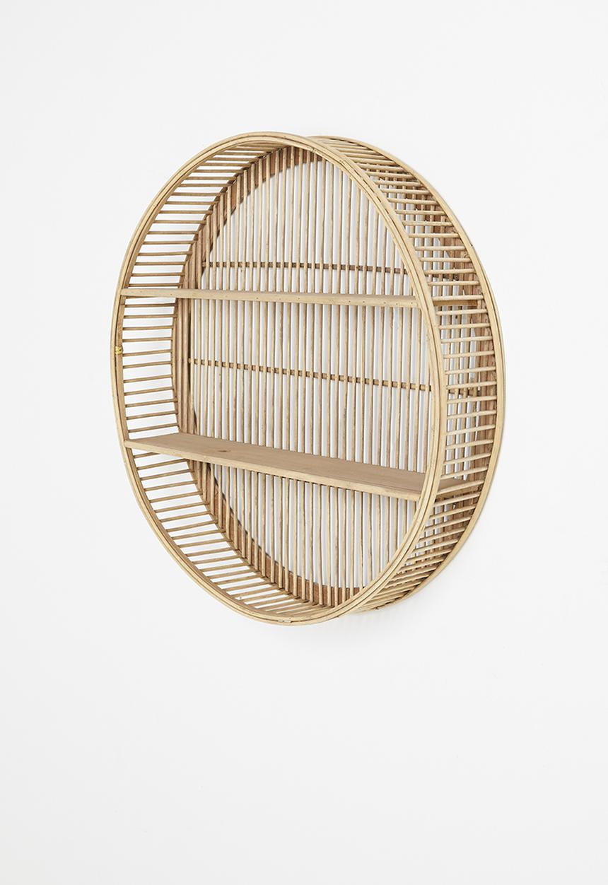 Sixth Floor - Bamboo round wall shelf - neutral