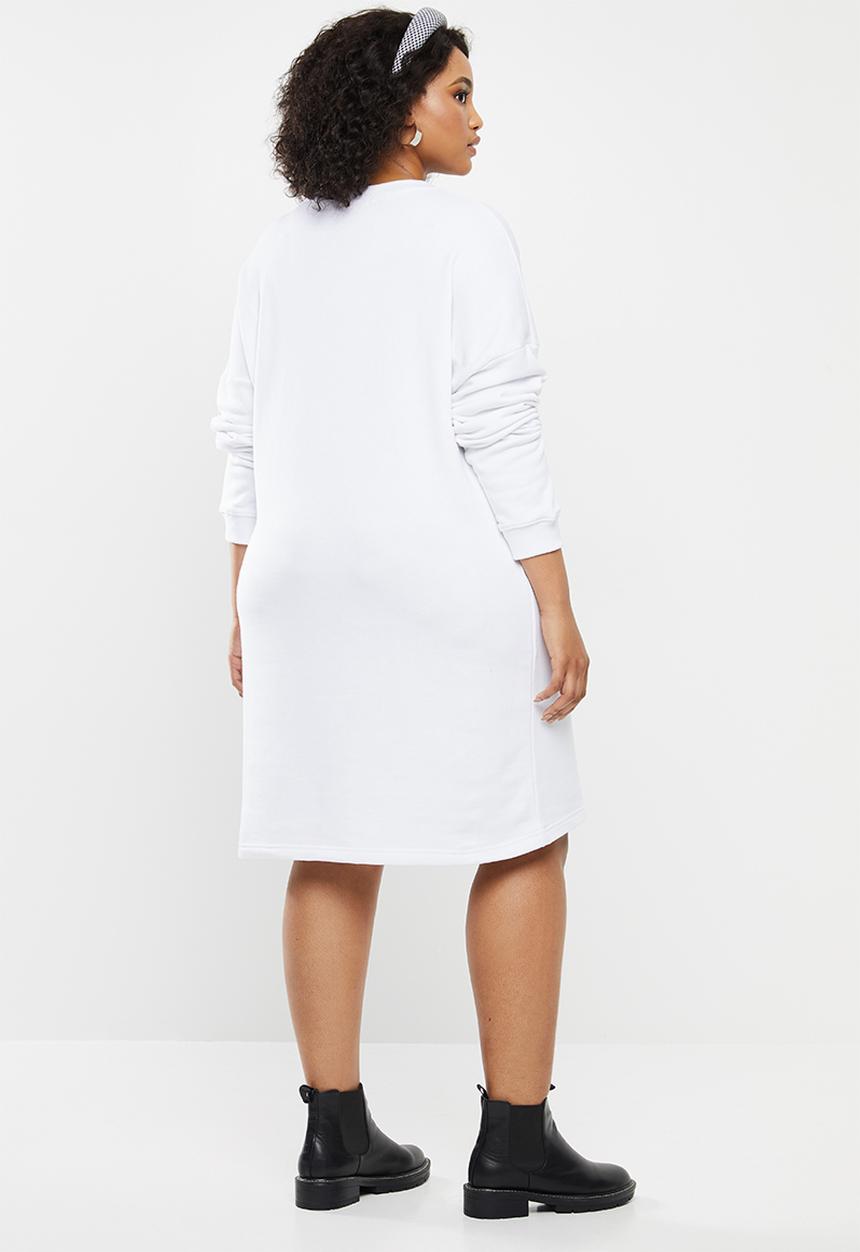 Missguided - Plus size oversized sweater dress - white