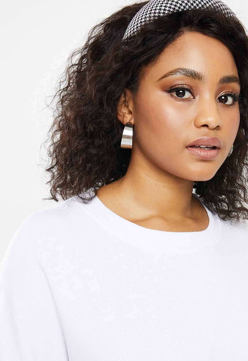 Missguided - Plus size oversized sweater dress - white
