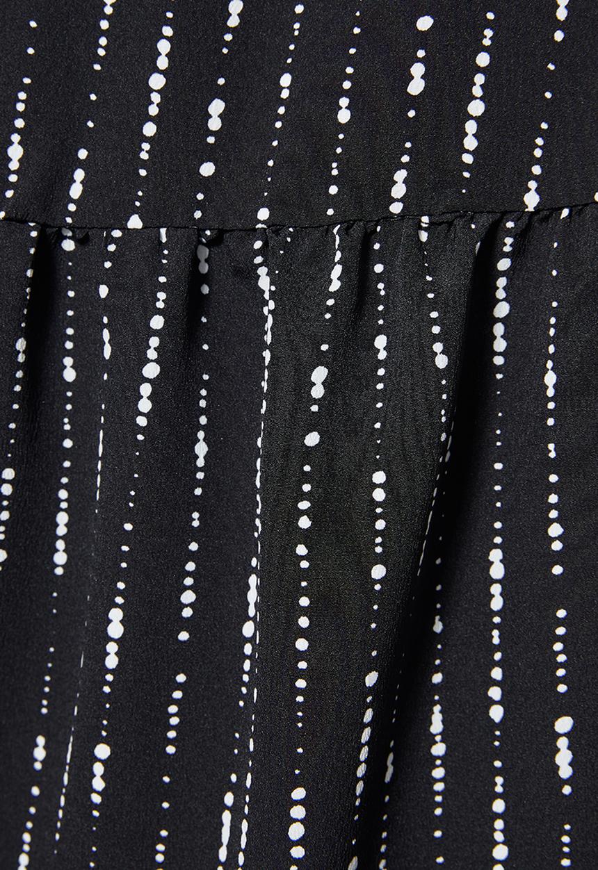 Superbalist - Tiered balloon sleeve dress - black & white