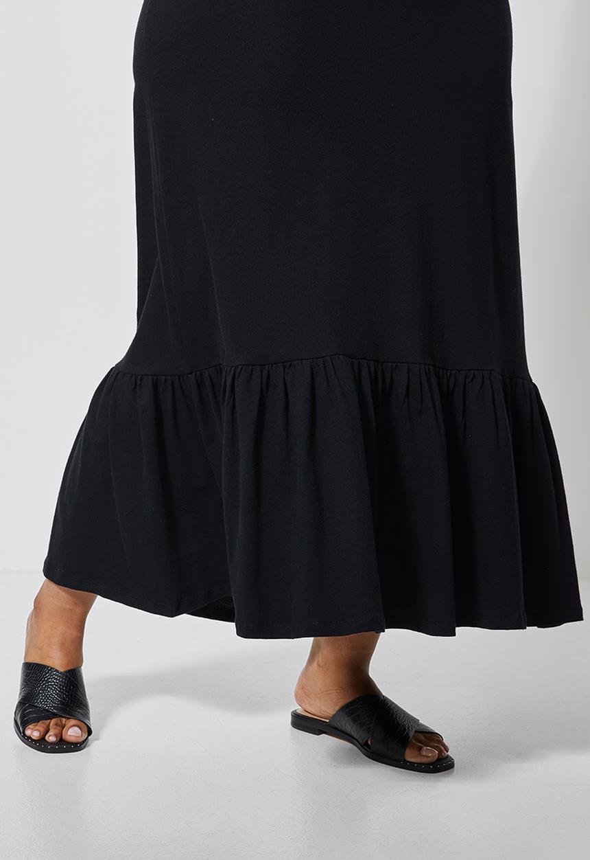 Superbalist - V-neck tiered midi dress - black