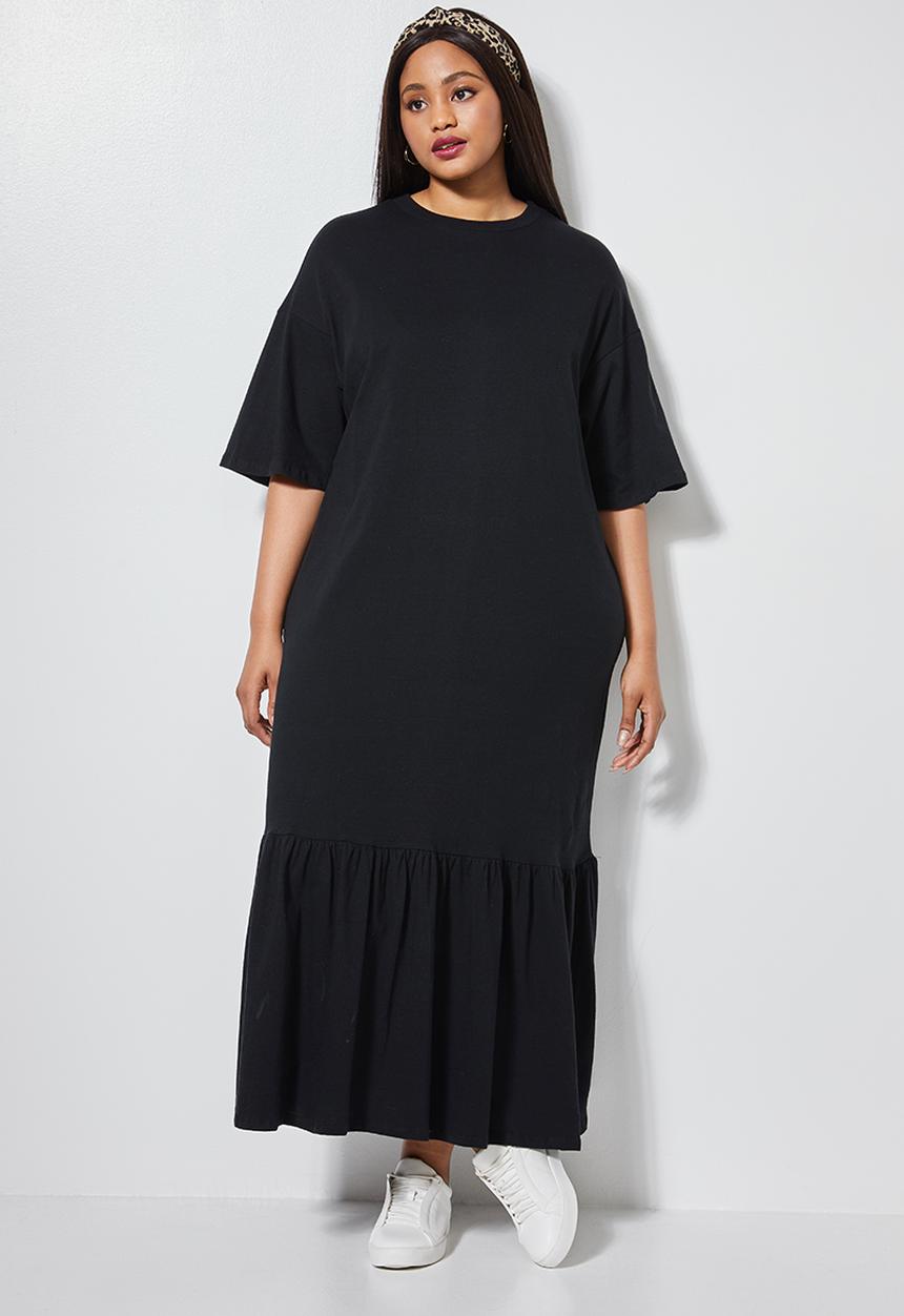 Superbalist - Trapeze pocket detail T-shirt dress - black