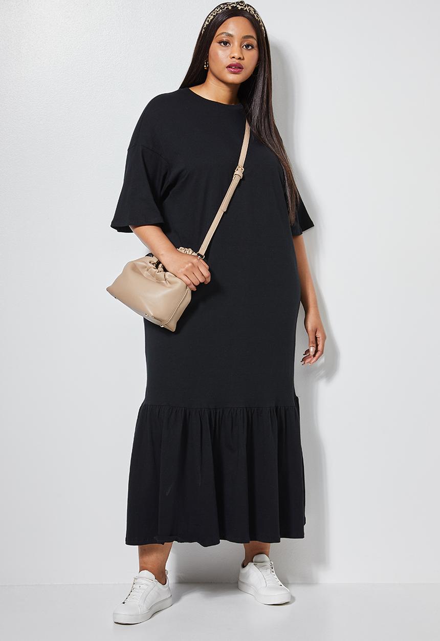 Superbalist - Trapeze pocket detail T-shirt dress - black