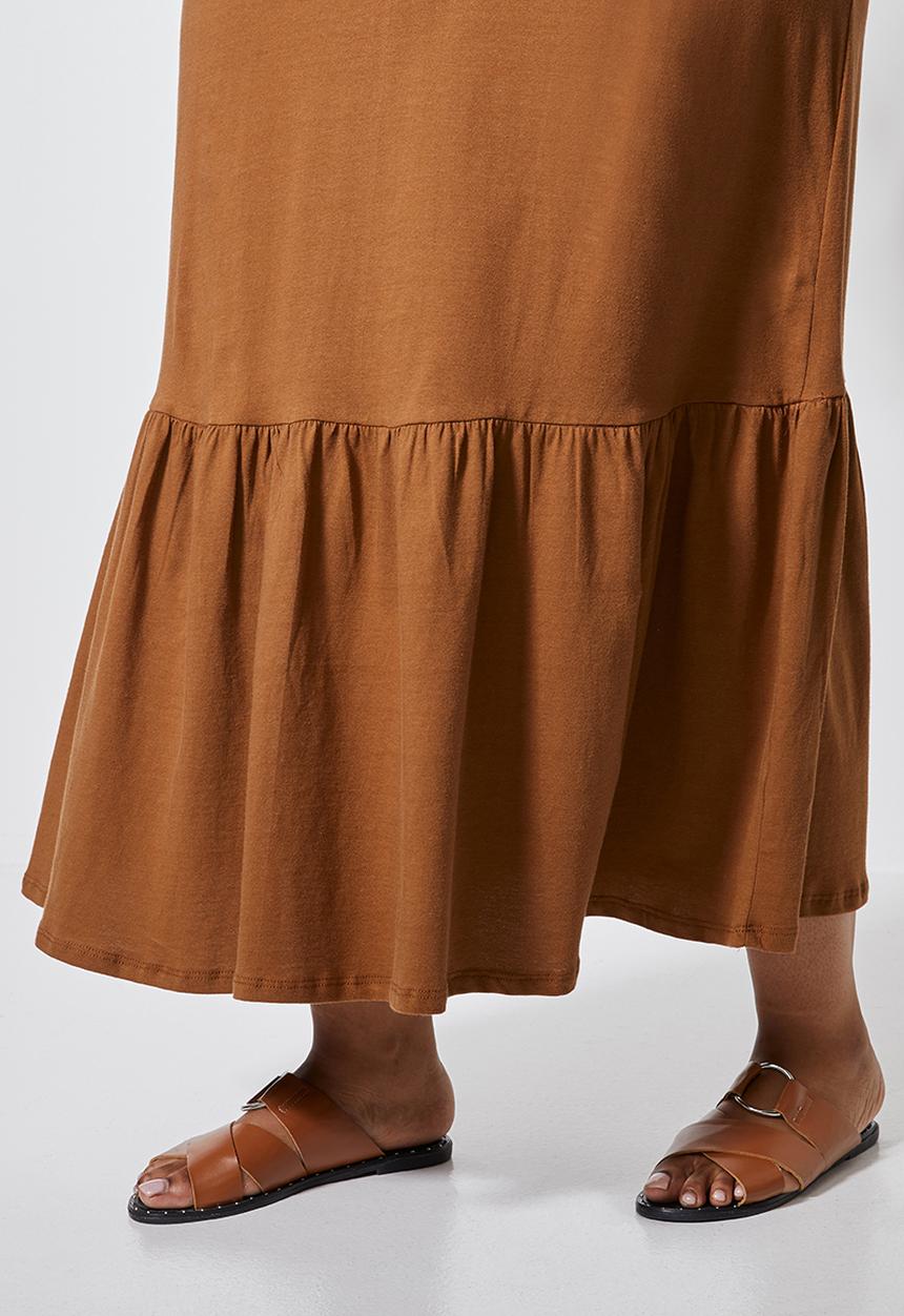 Superbalist - Trapeze detail T-shirt dress - tobacco