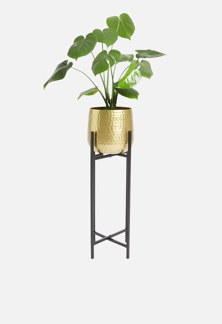 H&S - Cross standing planter - black & gold