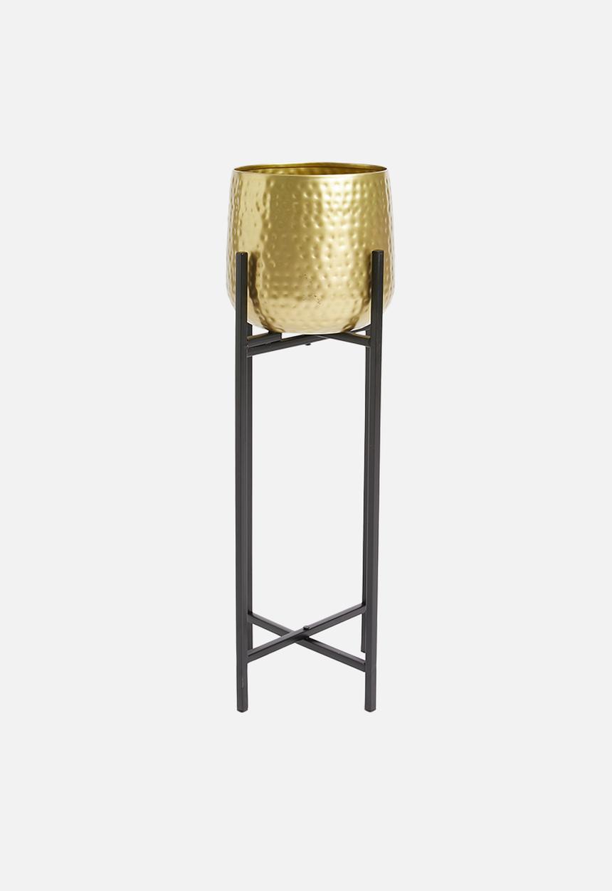 H&S - Cross standing planter - black & gold