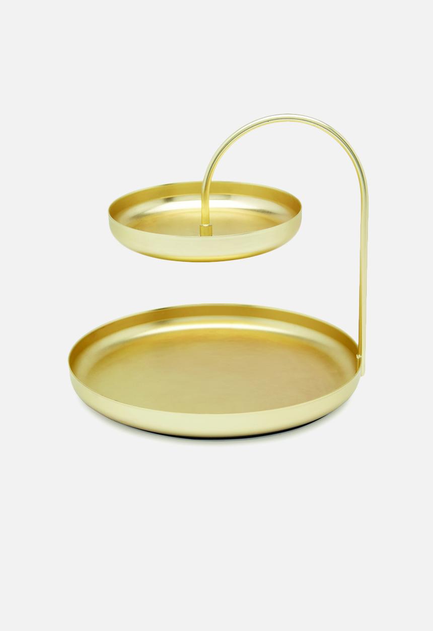 Umbra - Poise two tiered tray - brass