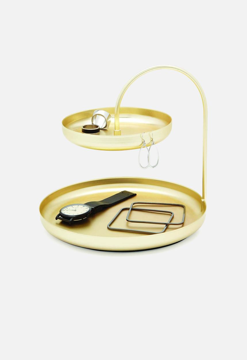 Umbra - Poise two tiered tray - brass