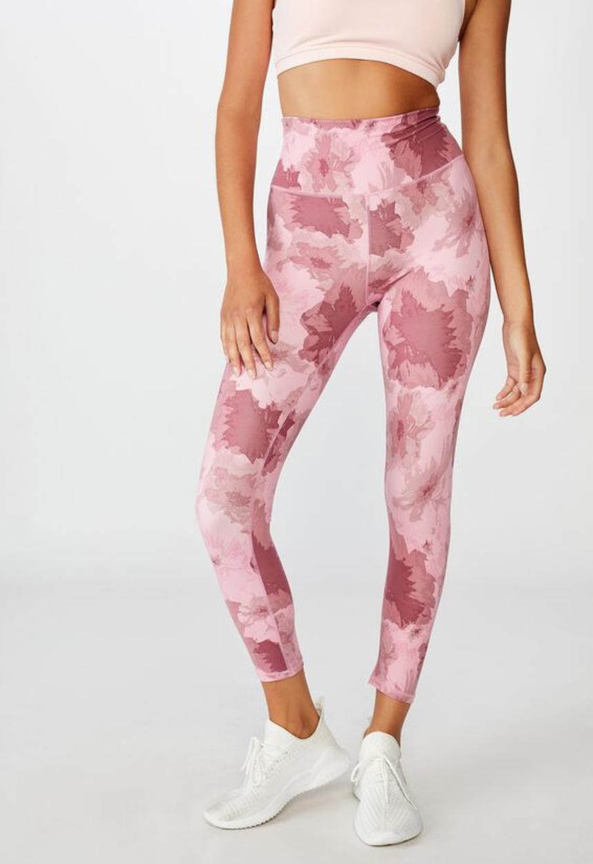 Cotton On - Lifestyle 7/8 tight - washed rose camo floral
