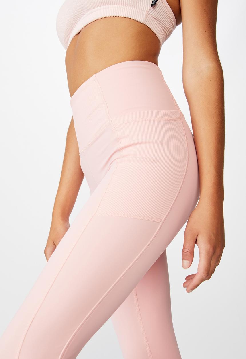 Cotton On - Rib hybrid 7/8 tight - peony pink