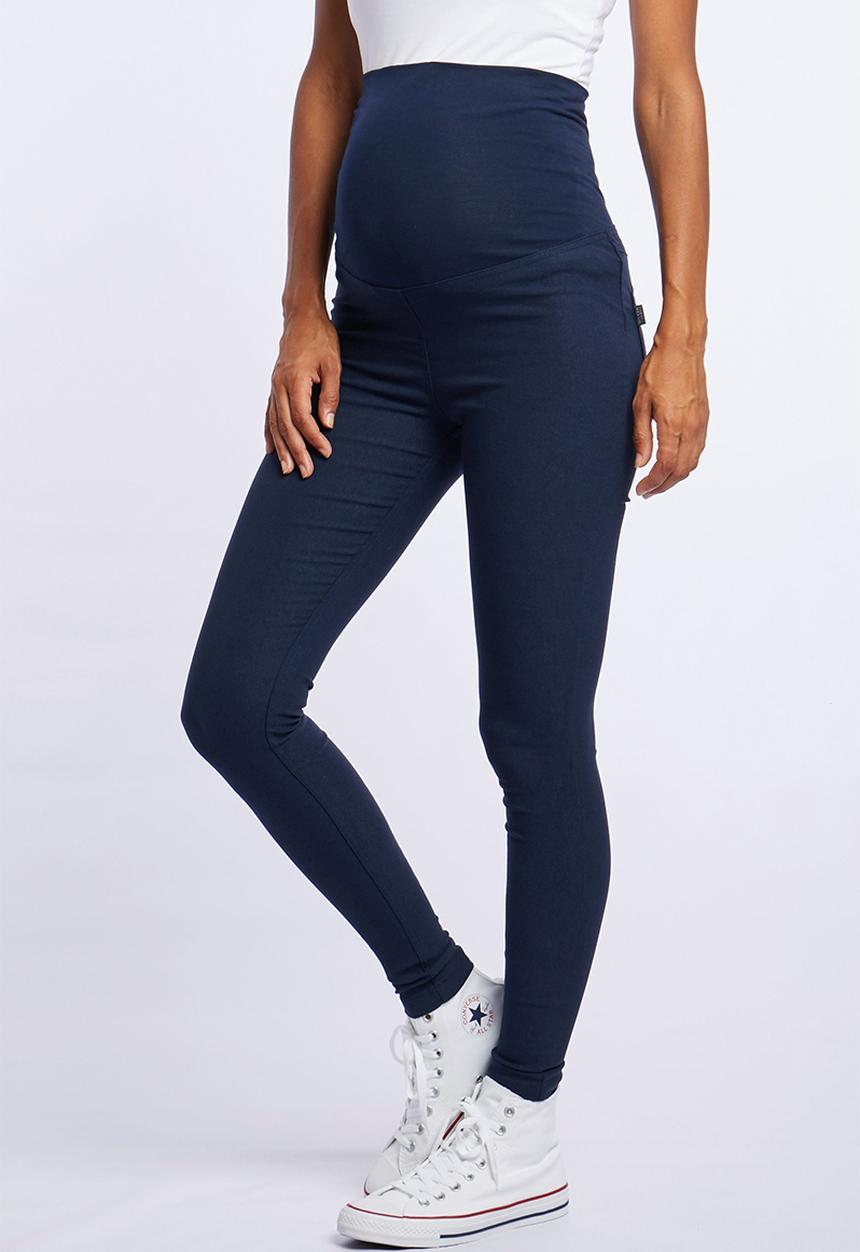 Cherry Melon - Bengaline crepe skinny pants - navy