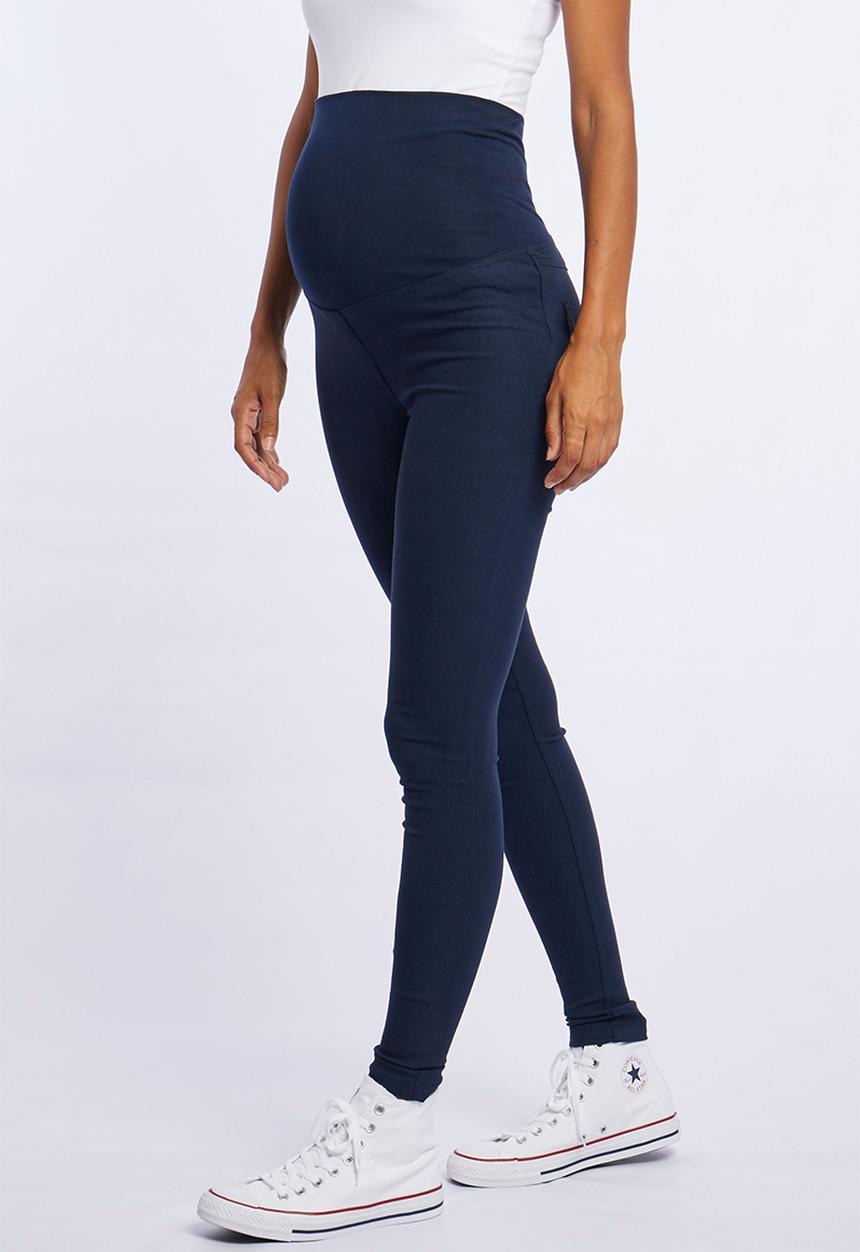 Cherry Melon - Bengaline crepe skinny pants - navy