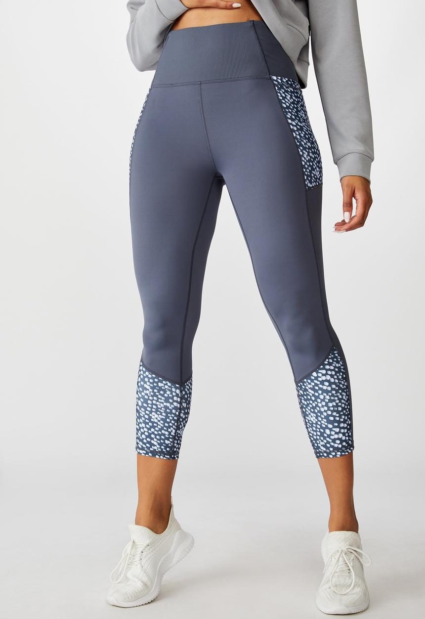 Cotton On - Rib hybrid 7/8 tight - storm blue spotimal