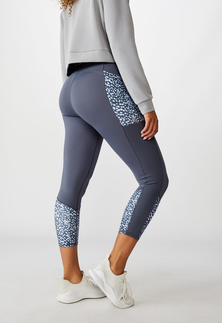 Cotton On - Rib hybrid 7/8 tight - storm blue spotimal