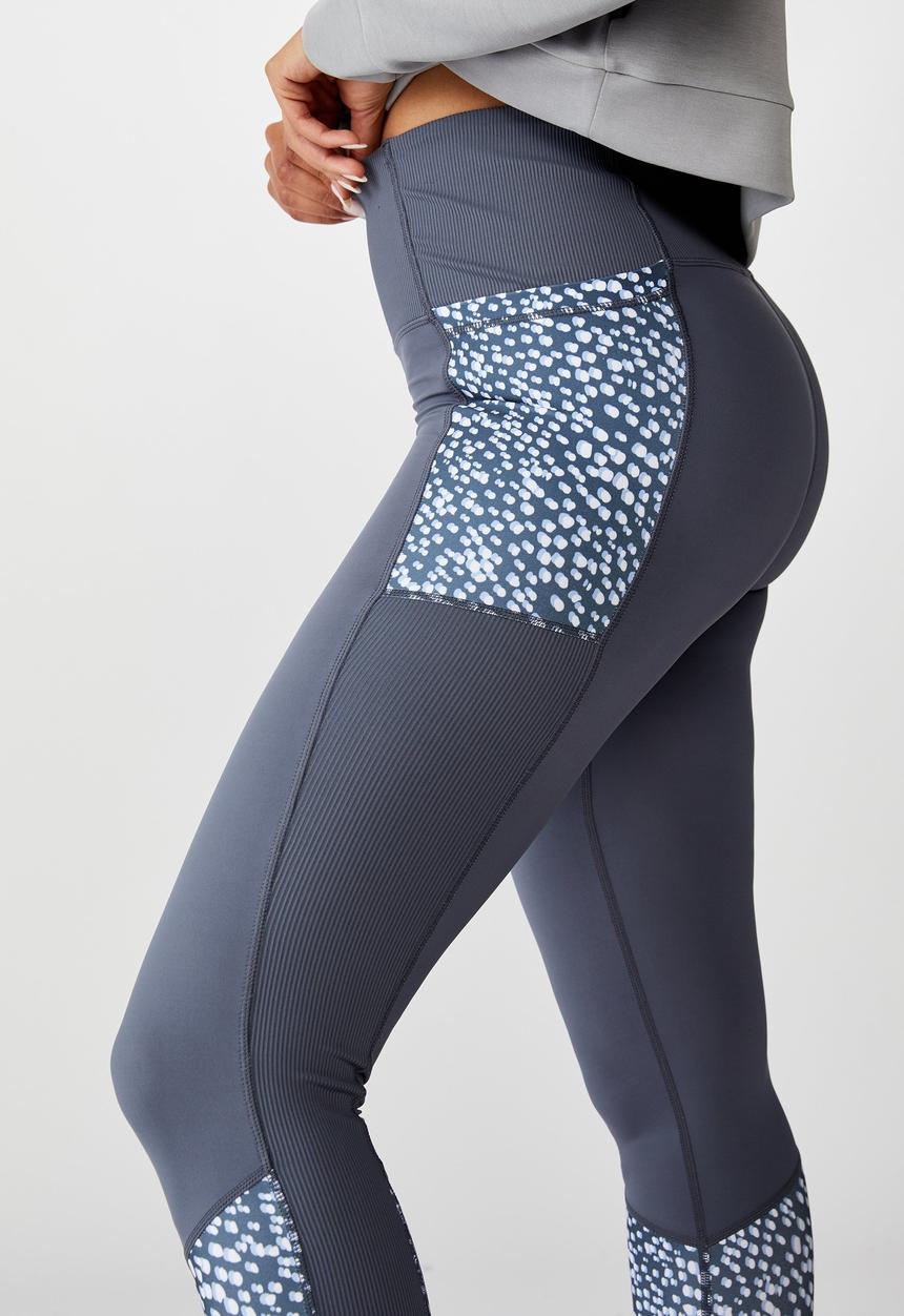 Cotton On - Rib hybrid 7/8 tight - storm blue spotimal