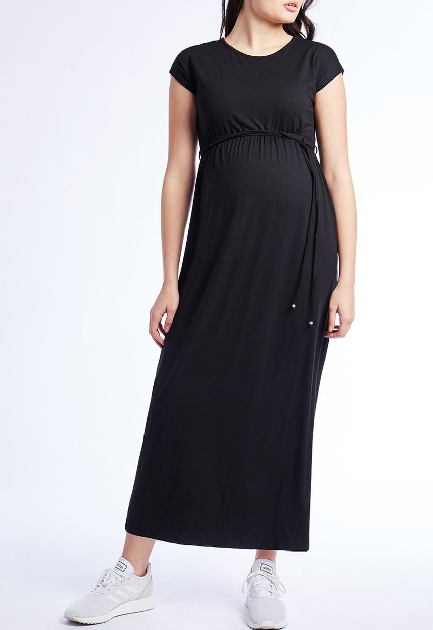 Cherry Melon - Round neck maxi dress - black
