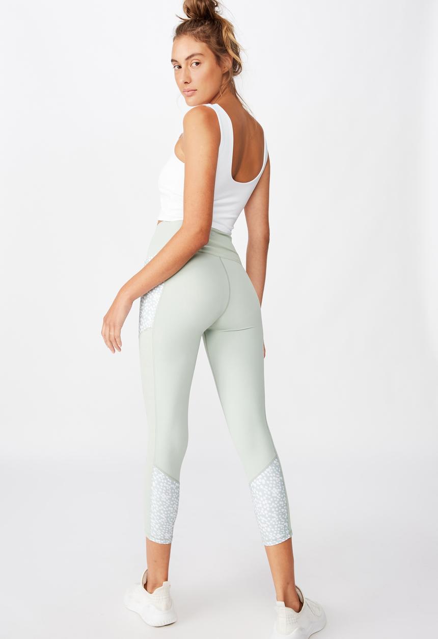 Cotton On - Rib hybrid 7/8 tight - washed aloe spotimal