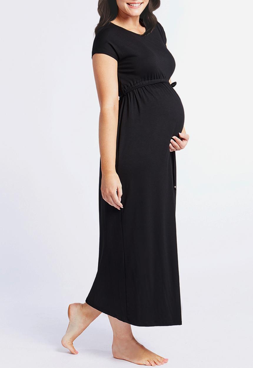 Cherry Melon - Round neck maxi dress - black