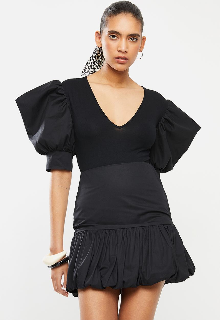 Blake - Plunge neckline bodysuit - black