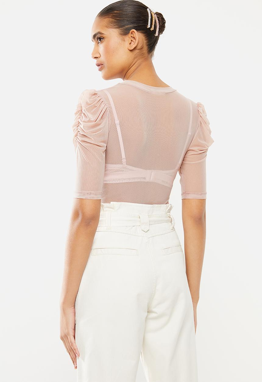 Blake - Mesh ballet sleeve top - pink