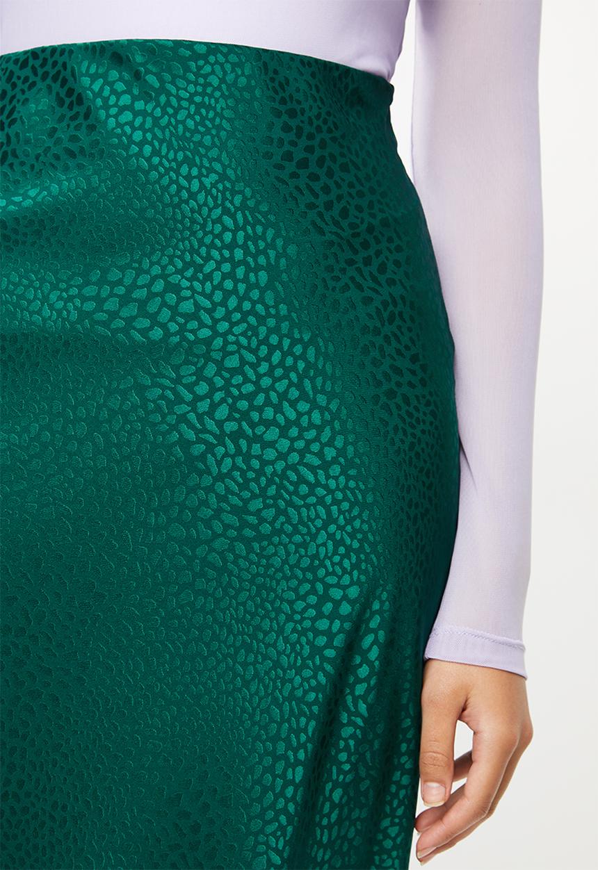 Blake - Satin bias cut skirt - green