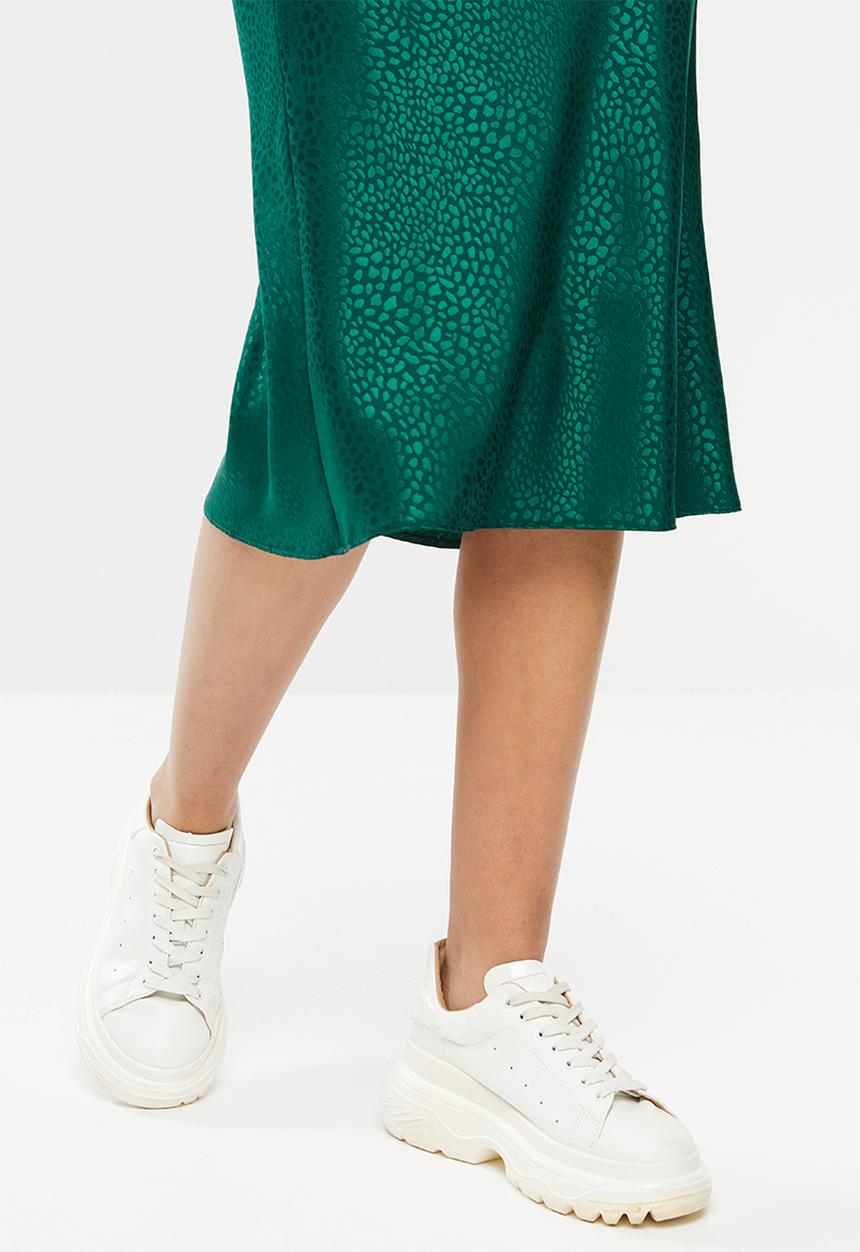 Blake - Satin bias cut skirt - green
