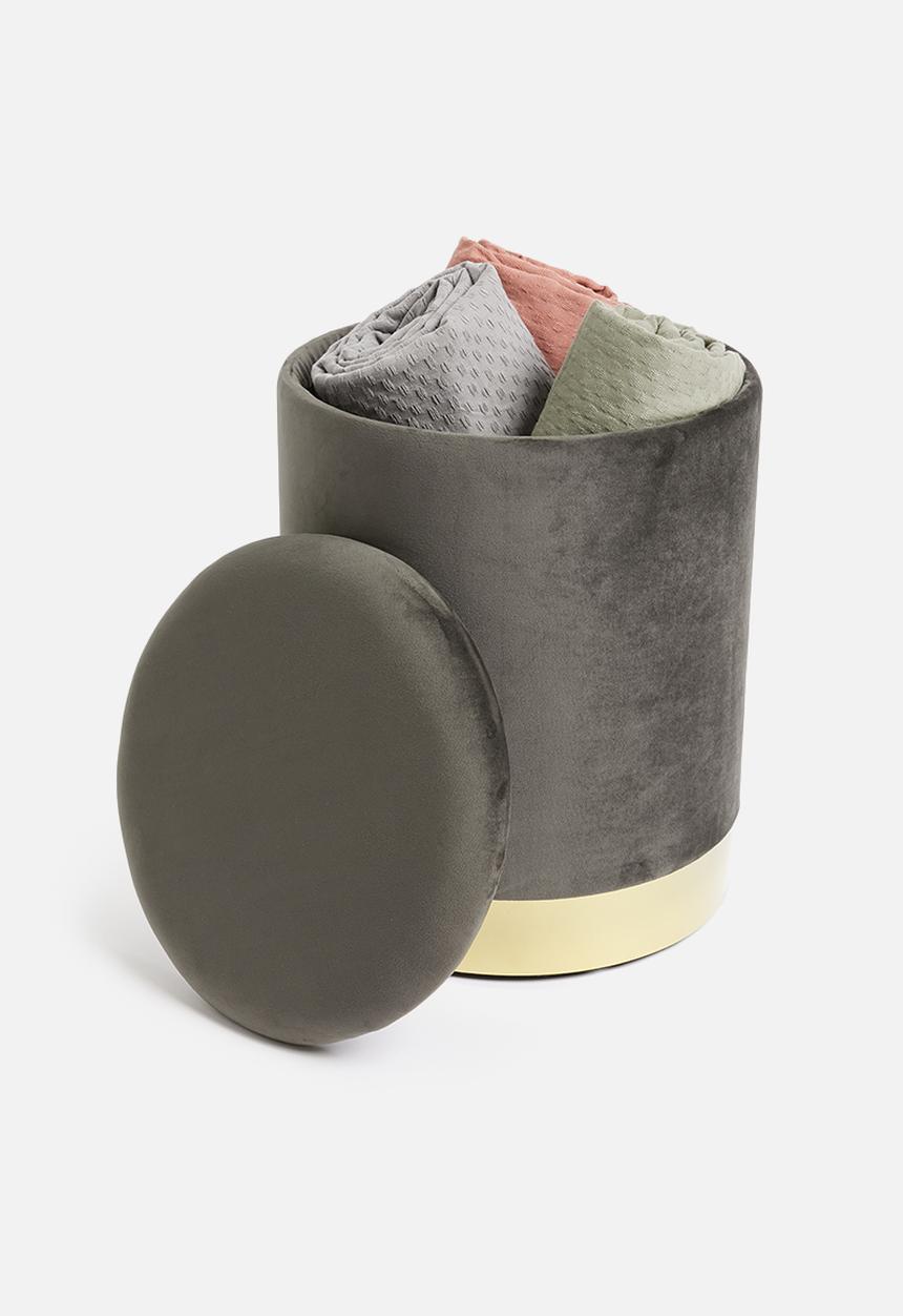 H&S - Rhiannon storage ottoman set of 2 - dark grey