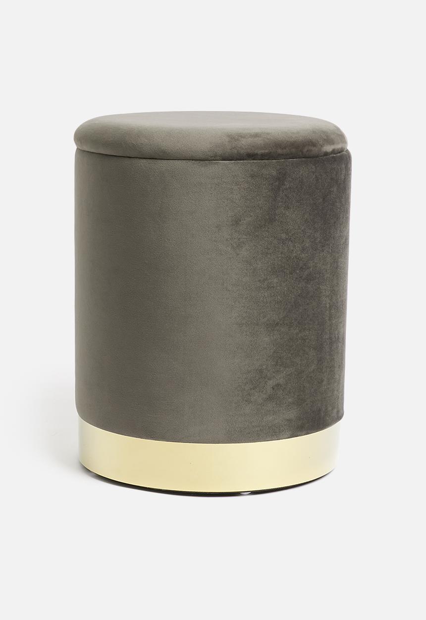 H&S - Rhiannon storage ottoman set of 2 - dark grey