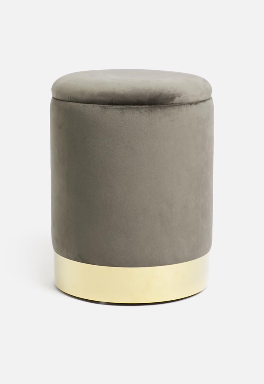 H&S - Rhiannon storage ottoman set of 2 - dark grey