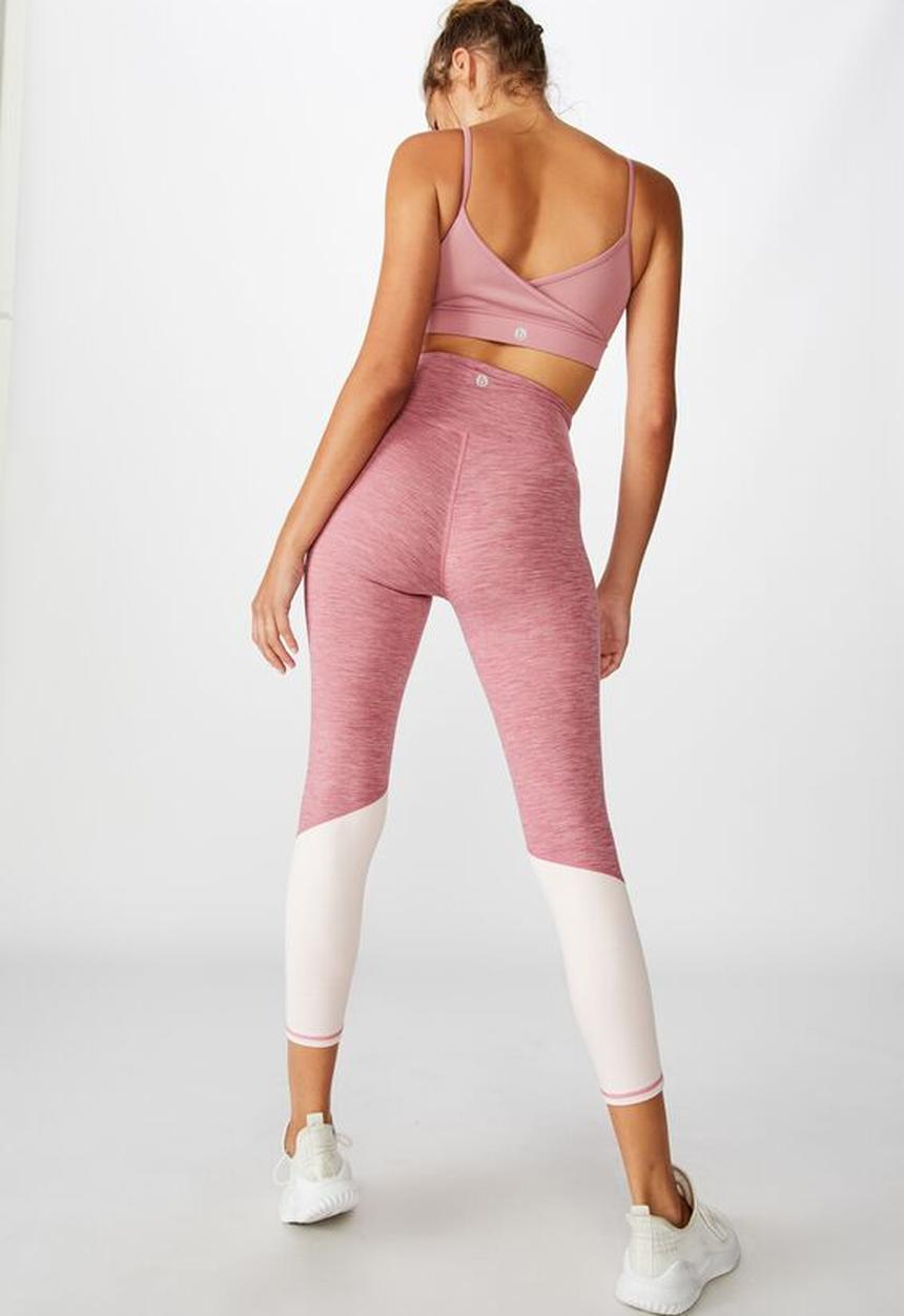 Cotton On - So soft marle 7/8 tight - washed rose marle splice