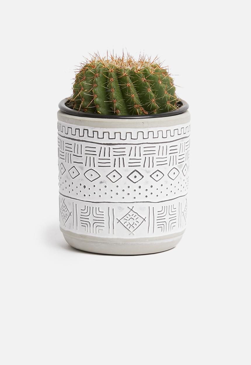 H&S - Mini tribal planter - white