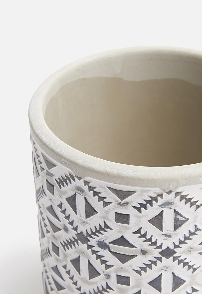 H&S - Mini tribal planter - grey