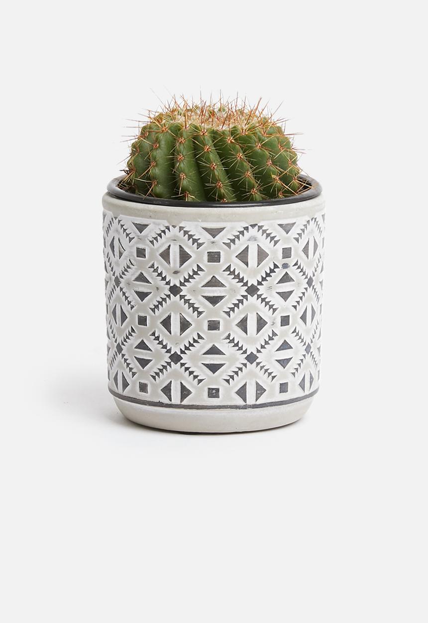 H&S - Mini tribal planter - grey