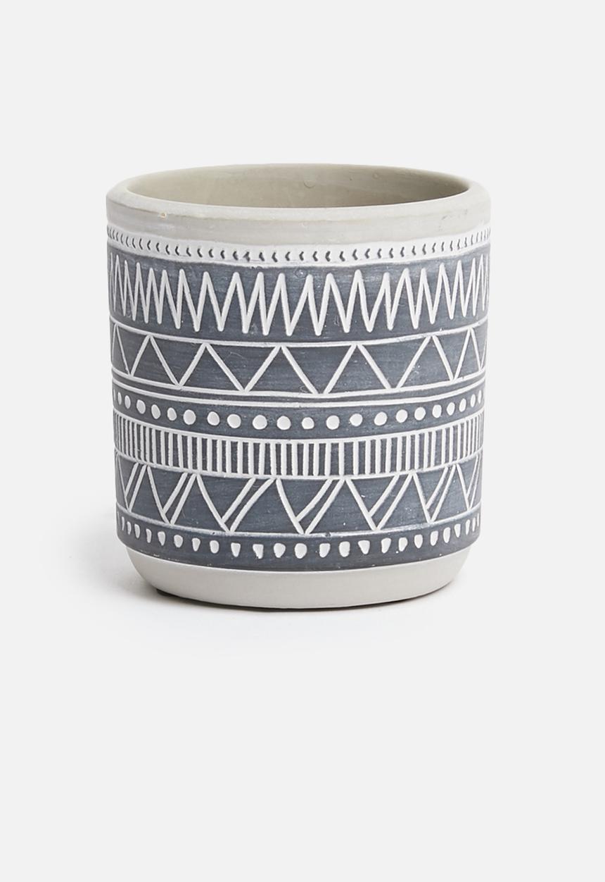 H&S - Mini tribal planter - black