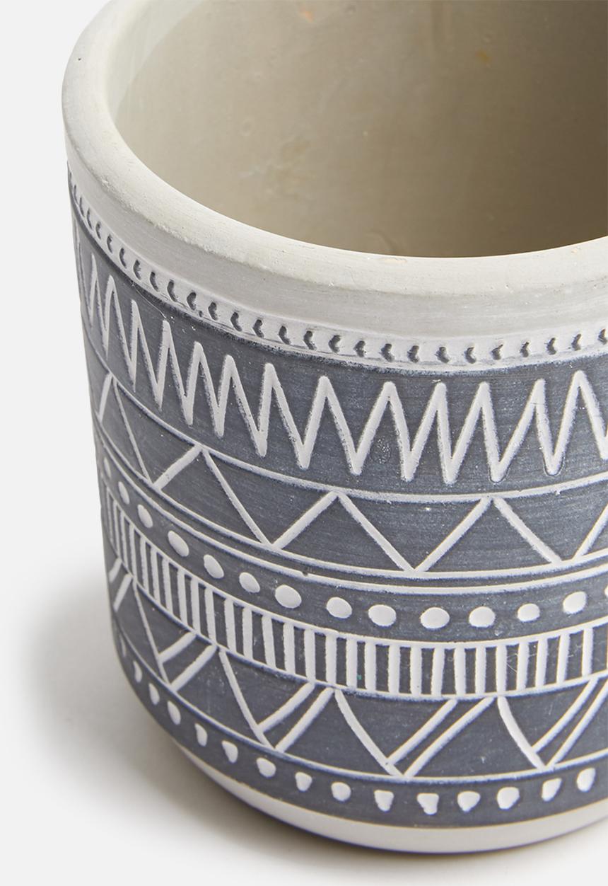 H&S - Mini tribal planter - black