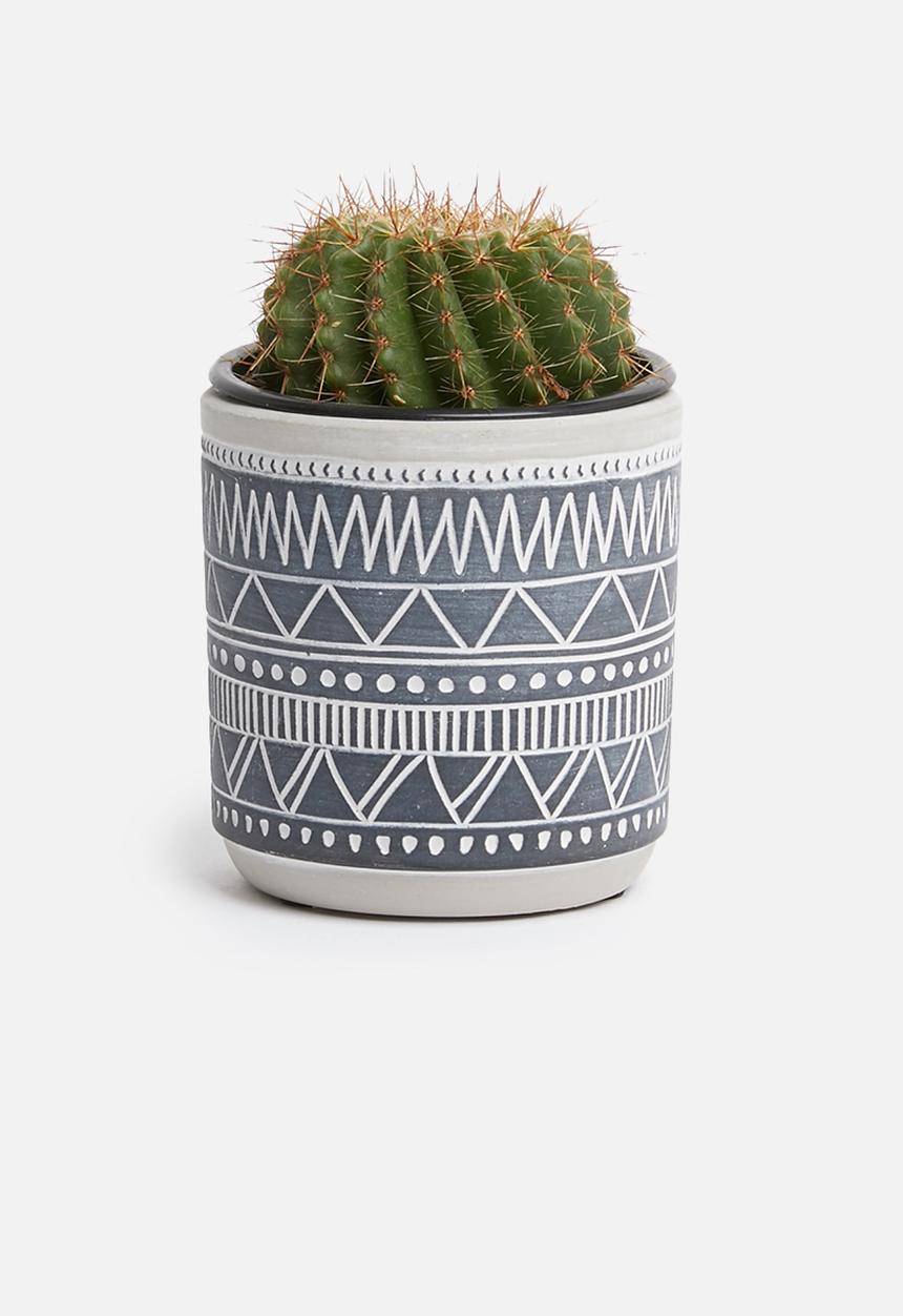 H&S - Mini tribal planter - black