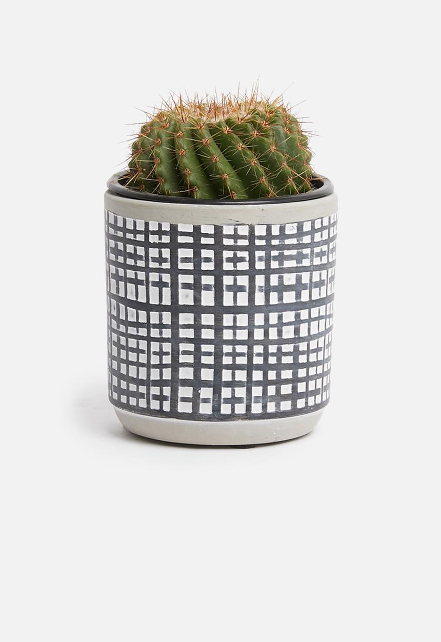 H&S - Mini tribal planter - charcoal
